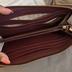 Beautiful wine color MK wallet